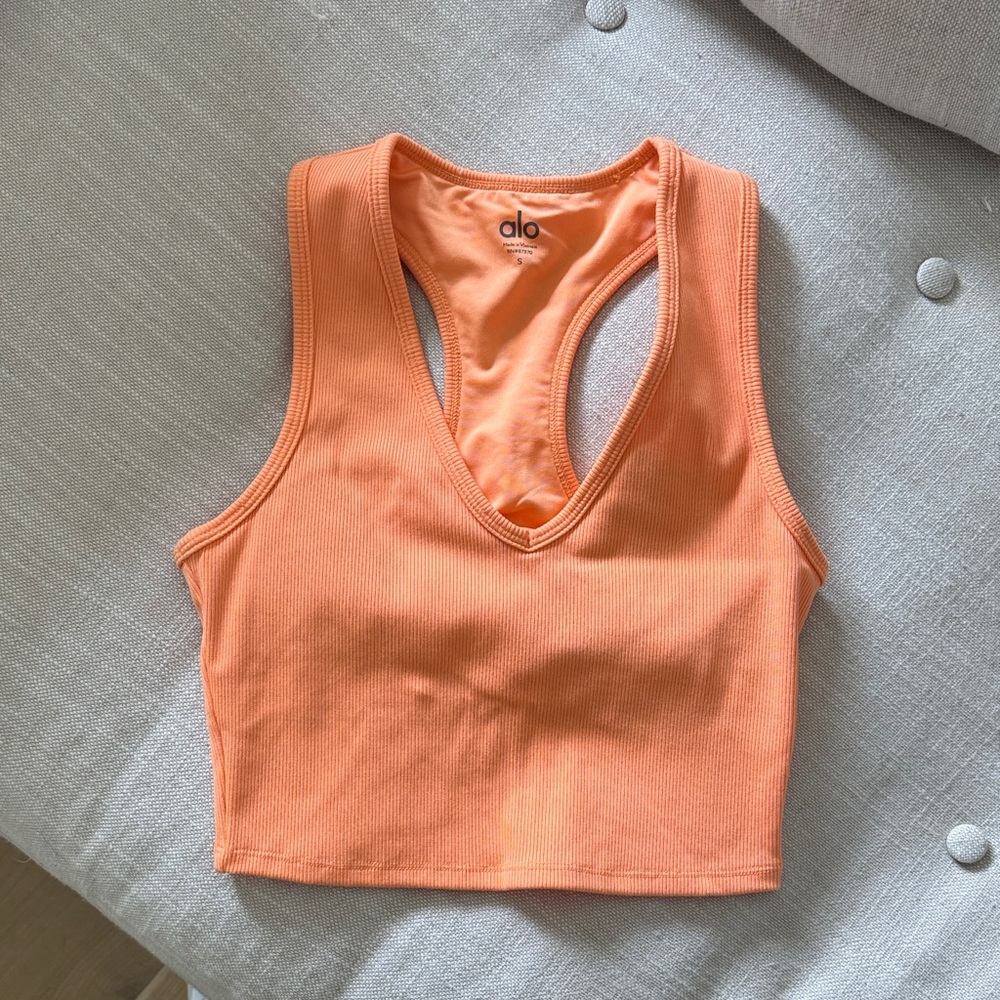 ALO Yoga Bright Orange Racerback Top